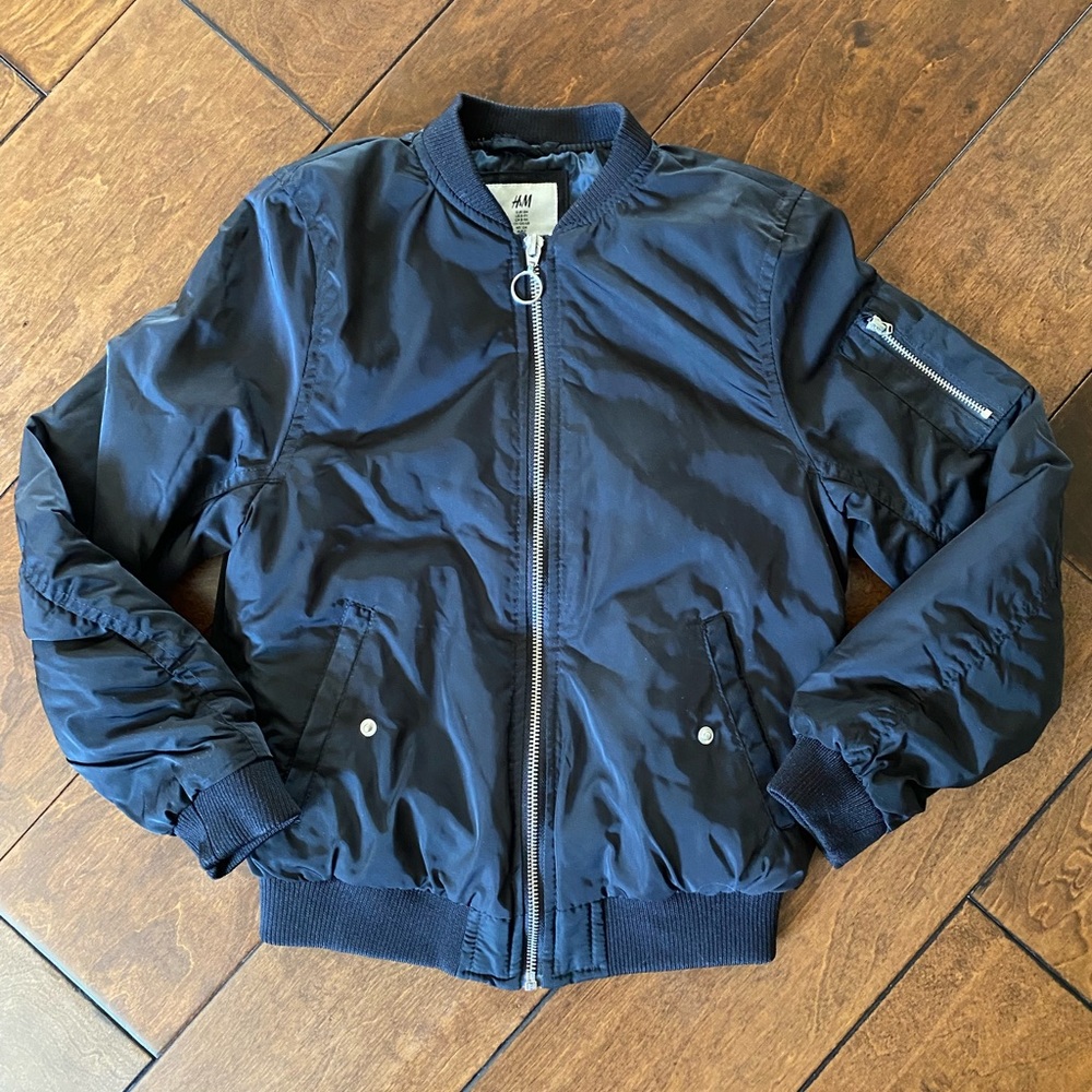 H&M black bomber jacket size 8-9